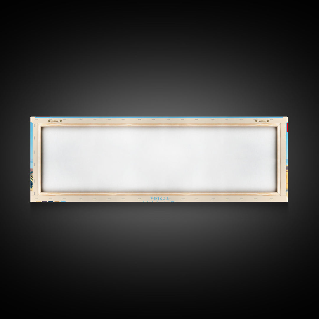 Sfax, Tunisia Panoramic Travel Poster Canvas Print, Sfax, Tunisia Painting, Tunisia Art, Sfax Travel Art, Living Room Painting