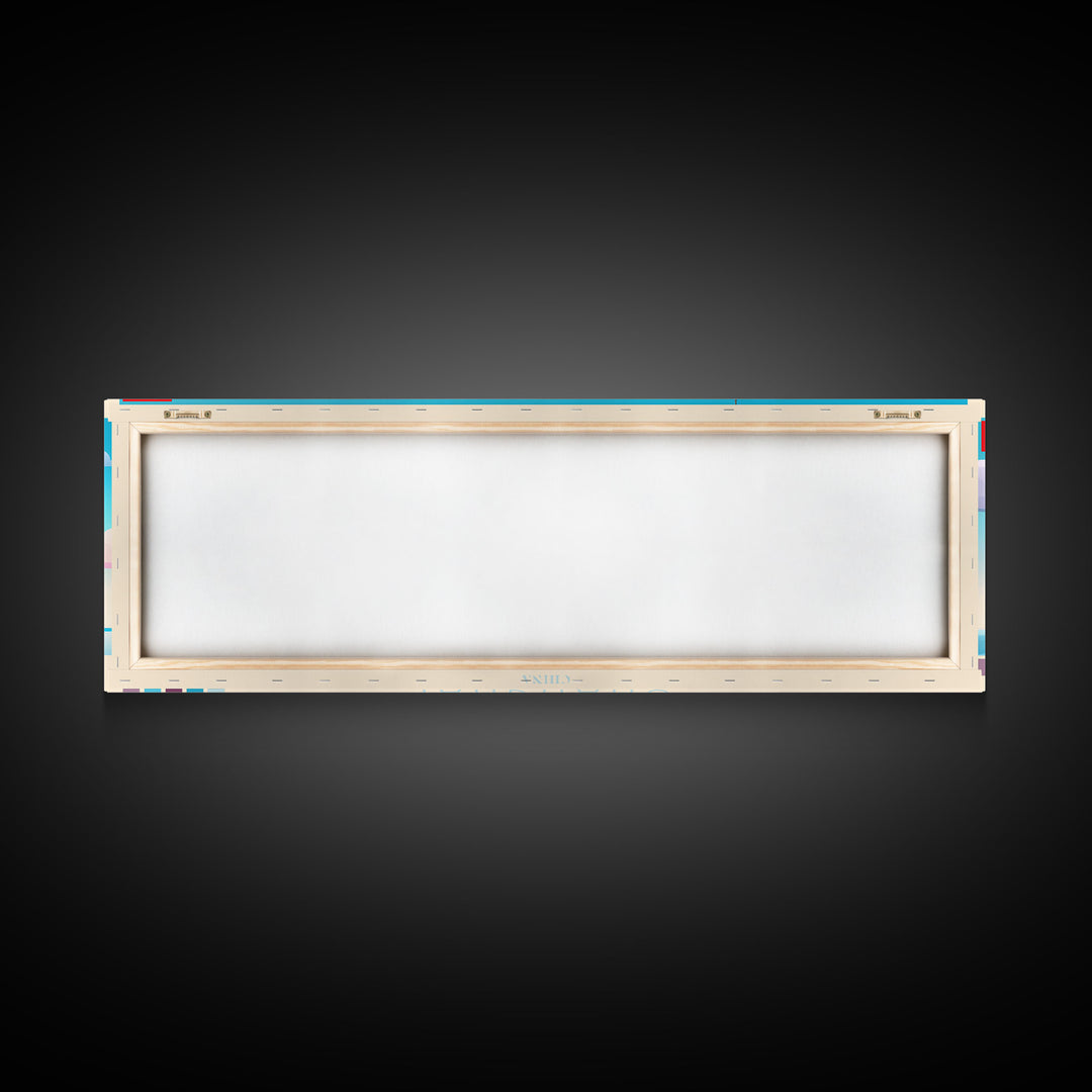 Shanghai, China Travel Poster Panoramic Canvas Print, Shanghai, China Painting, China Art, Shanghai Travel Art, Guest Room Painting