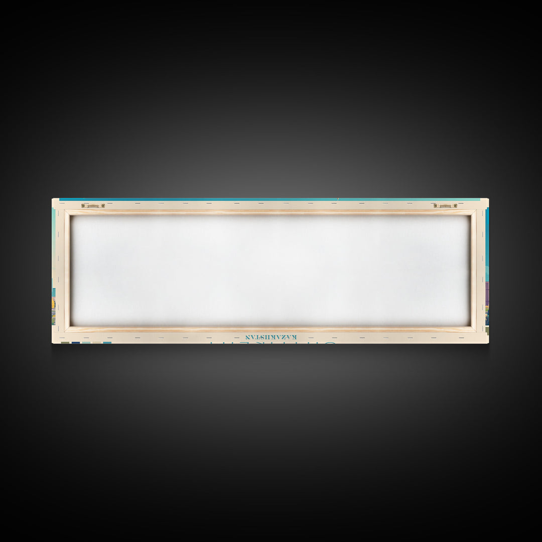 Shymkent, Kazakhstan Panoramic Travel Poster Canvas Print, Shymkent, Kazakhstan Painting, Kazakhstan Art, Shymkent Travel Art, Living Room Painting