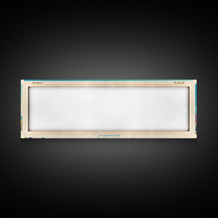 Shymkent, Kazakhstan Panoramic Travel Poster Canvas Print, Shymkent, Kazakhstan Painting, Kazakhstan Art, Shymkent Travel Art, Living Room Painting