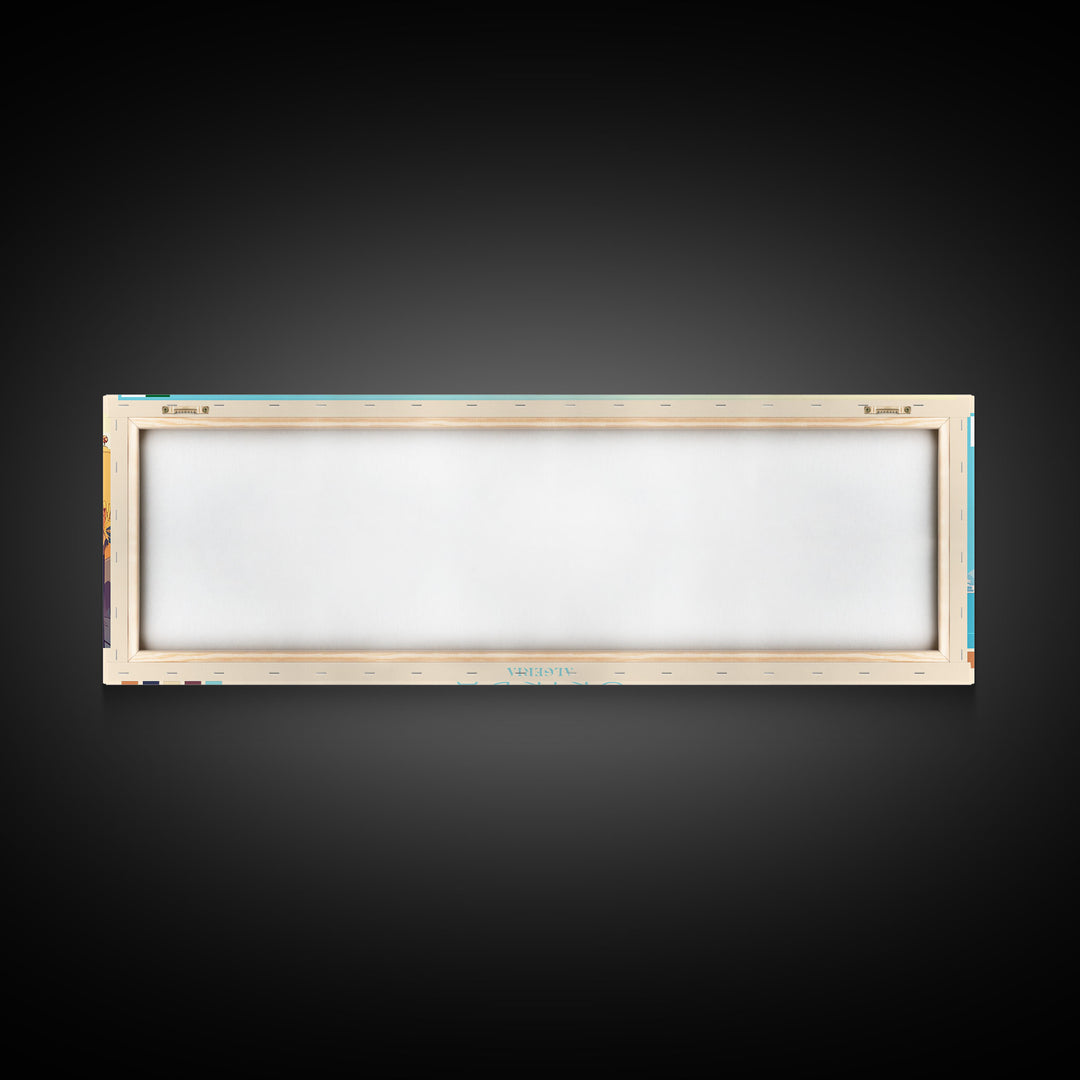 Skikda, Algeria Panoramic Travel Poster Canvas Print, Skikda, Algeria Painting, Algeria Art, Skikda Panoramic Travel Art, Travel Painting