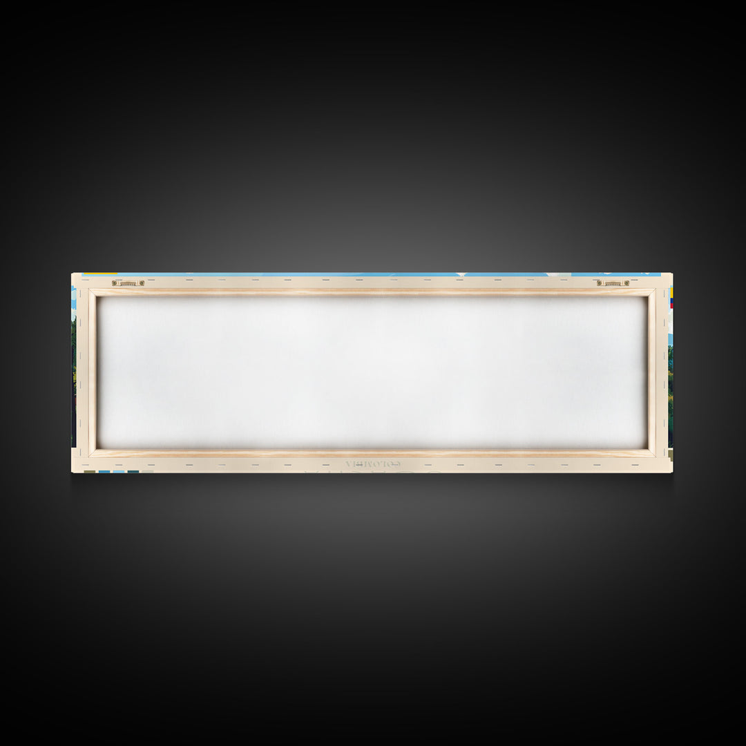 Soacha, Colombia Panoramic Travel Poster Canvas Print, Soacha, Colombia Painting, Colombia Art, Soacha Travel Art, Guest Room Painting