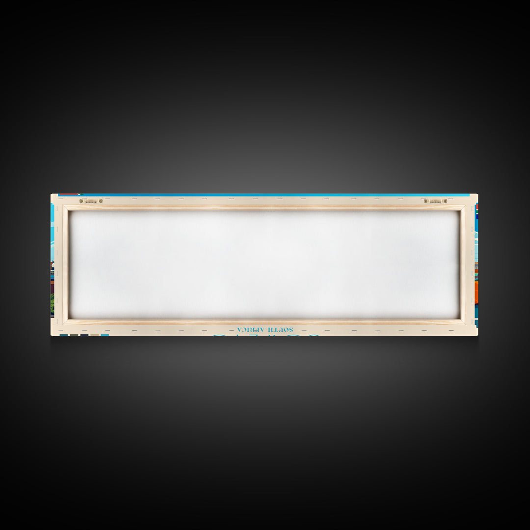 Soweto, South Africa Panoramic Travel Poster Canvas Print, Soweto, South Africa Painting, South Africa Art, Soweto Travel Art, Living Room Painting