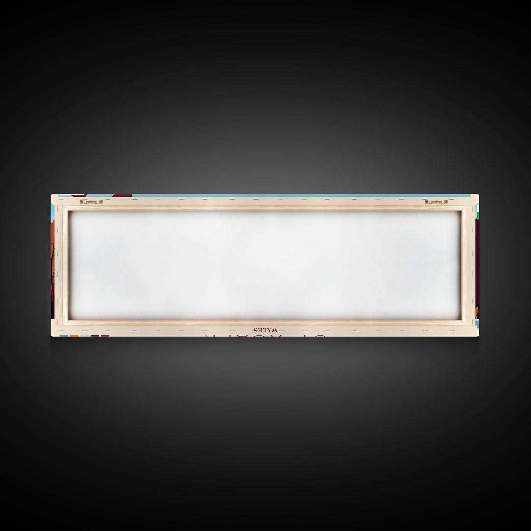 St Asaph, Wales Panoramic Travel Poster Canvas Print, St Asaph, Wales Painting, Wales Art, St Asaph Travel Art, Guest Room Painting