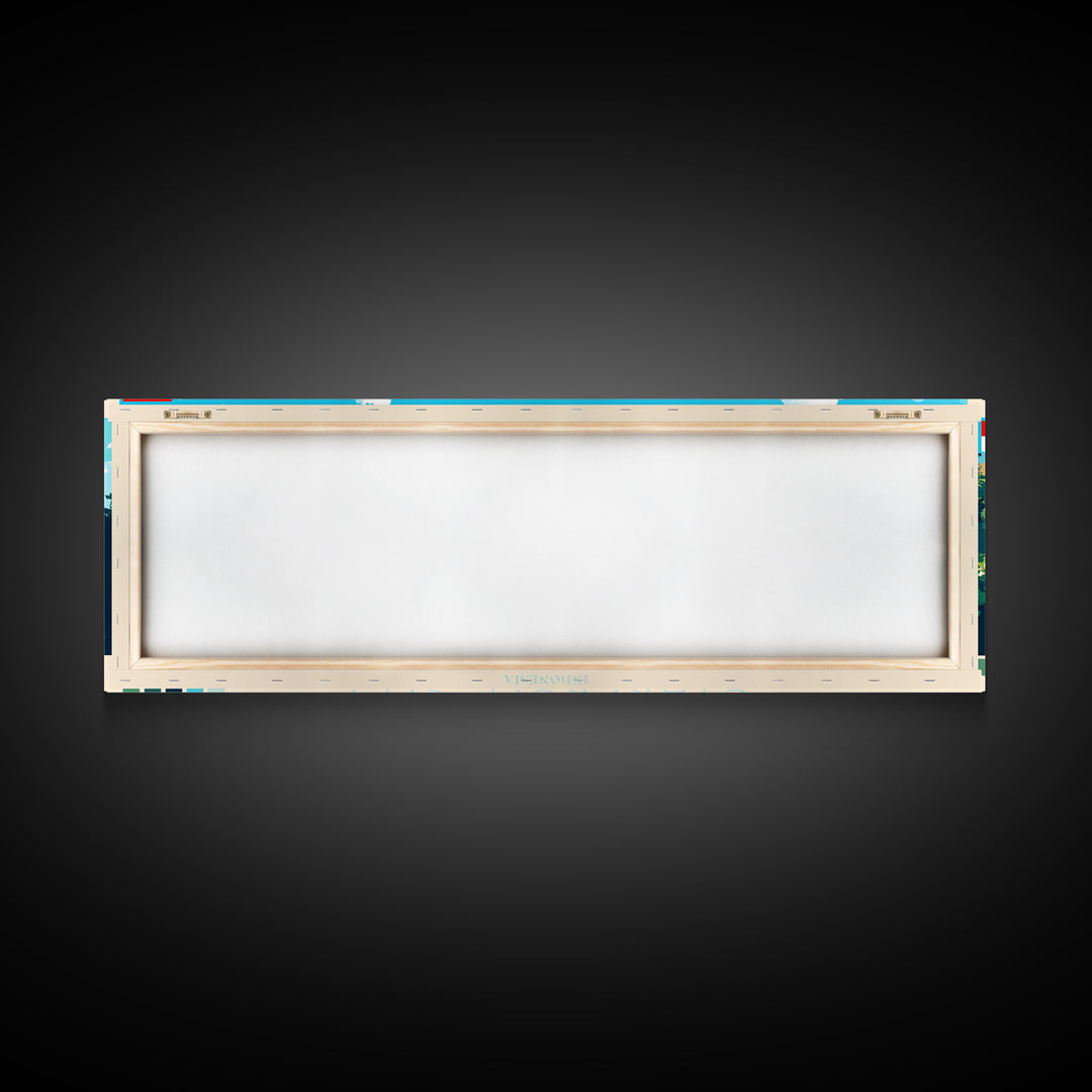 Starfruit City, Indonesia Panoramic Travel Poster Canvas Print, Starfruit City, Indonesia Painting, Indonesia Art, Starfruit City Panoramic Travel Art, Travel Painting