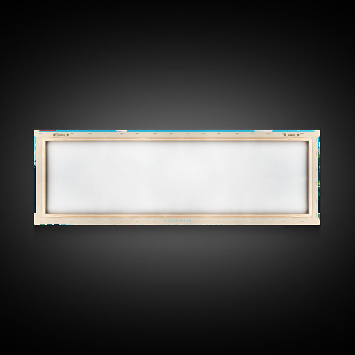 Starfruit City, Indonesia Panoramic Travel Poster Canvas Print, Starfruit City, Indonesia Painting, Indonesia Art, Starfruit City Panoramic Travel Art, Travel Painting