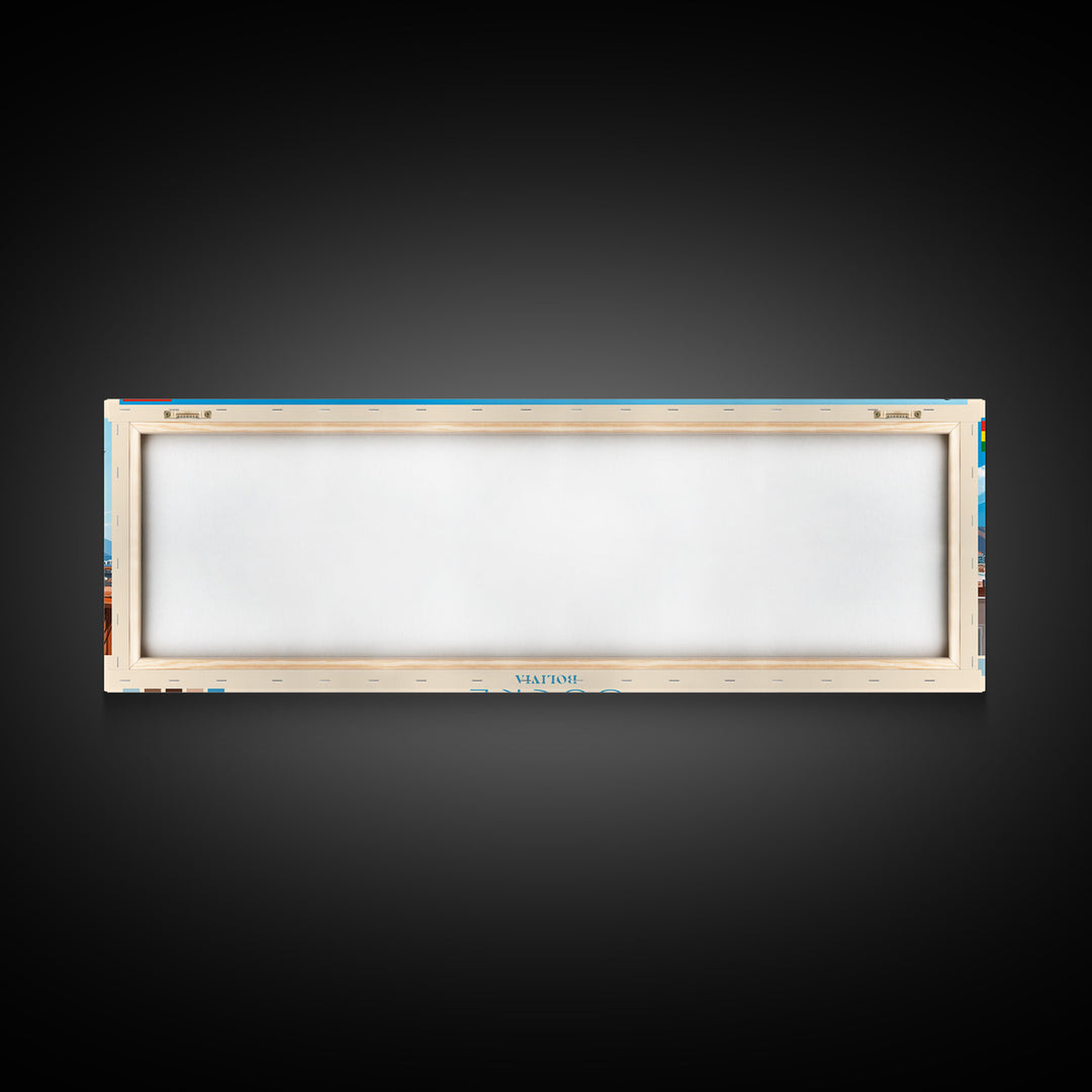 Sucre, Bolivia Panoramic Travel Poster Canvas Print, Sucre, Bolivia Painting, Bolivia Art, Sucre Travel Art, Living Room Painting