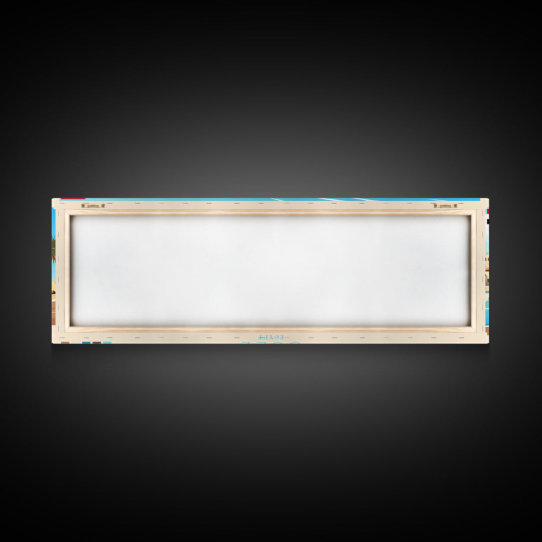 Suez, Egypt Travel Poster Panoramic Canvas Print, Suez, Egypt Painting, Egypt Art, Suez Travel Art, Guest Room Painting