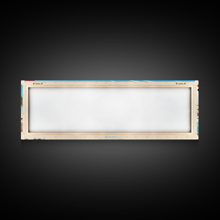 Suez, Egypt Travel Poster Panoramic Canvas Print, Suez, Egypt Painting, Egypt Art, Suez Travel Art, Guest Room Painting