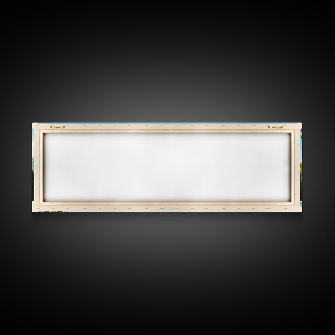 Sunyani, Ghana Panoramic Travel Poster Canvas Print, Sunyani, Ghana Painting, Ghana Art, Sunyani Panoramic Travel Art, Travel Painting