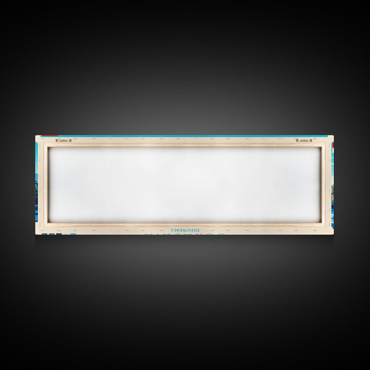 Surabaya, Indonesia Panoramic Travel Poster Canvas Print, Surabaya, Indonesia Painting, Indonesia Art, Surabaya Travel Art, Guest Room Painting