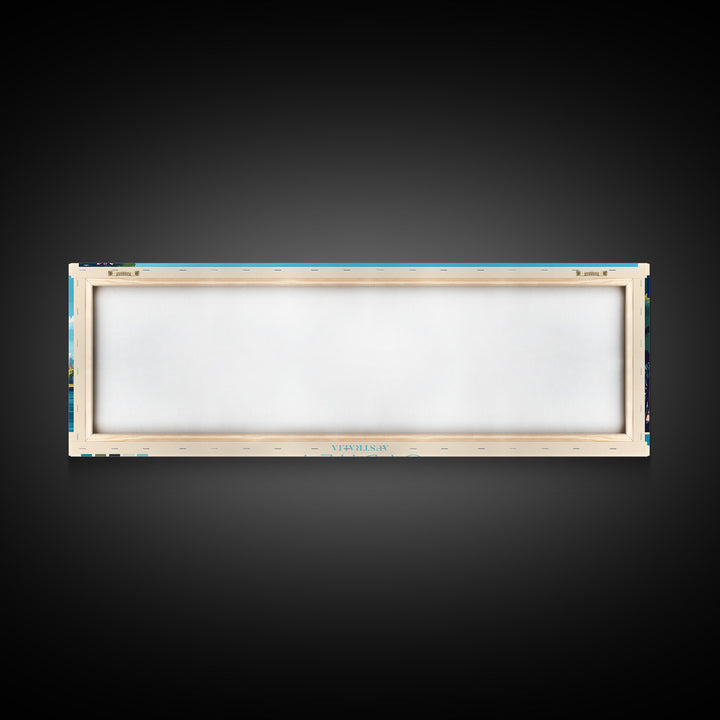 Sydney, Australia Travel Poster Panoramic Canvas Print, Sydney, Australia Painting, Australia Art, Sydney Travel Art, Guest Room Painting