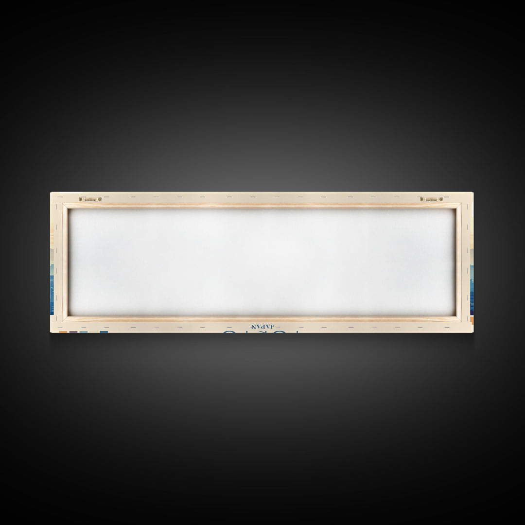 Tōkyō, Japan Panoramic Travel Poster Canvas Print, Tōkyō, Japan Painting, Japan Art, Tōkyō Travel Art, Living Room Painting