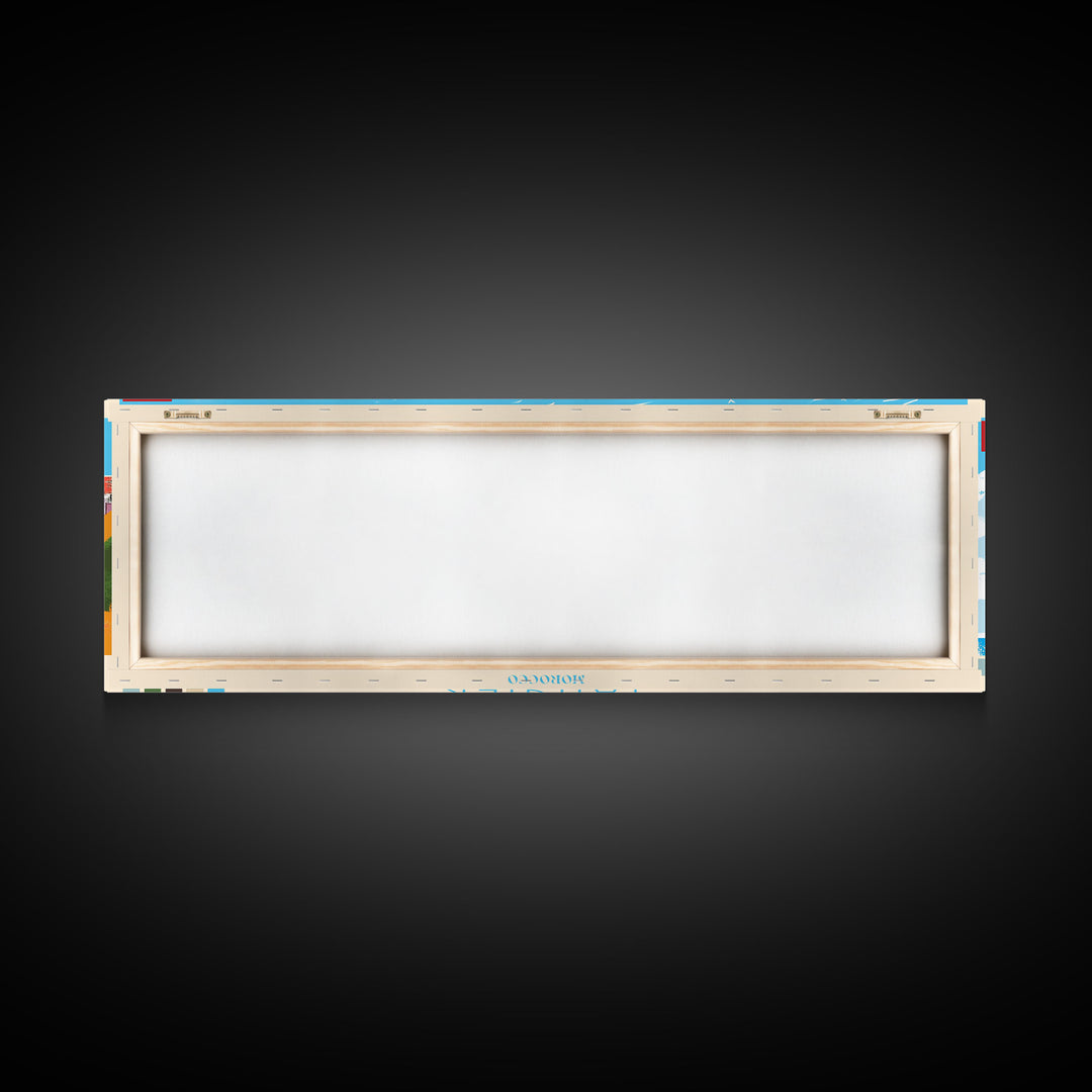 Tangier, Morocco Panoramic Travel Poster Canvas Print, Tangier, Morocco Painting, Morocco Art, Tangier Panoramic Travel Art, Travel Painting