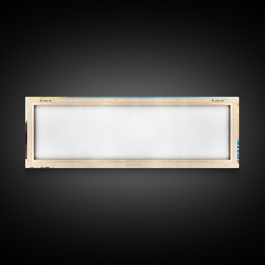 Panoramic Travel Poster Tel Aviv-Yafo, Israel Canvas Print, Tel Aviv-Yafo, Israel Painting, Israel Art, Tel Aviv-Yafo Travel Art, Guest Room Painting