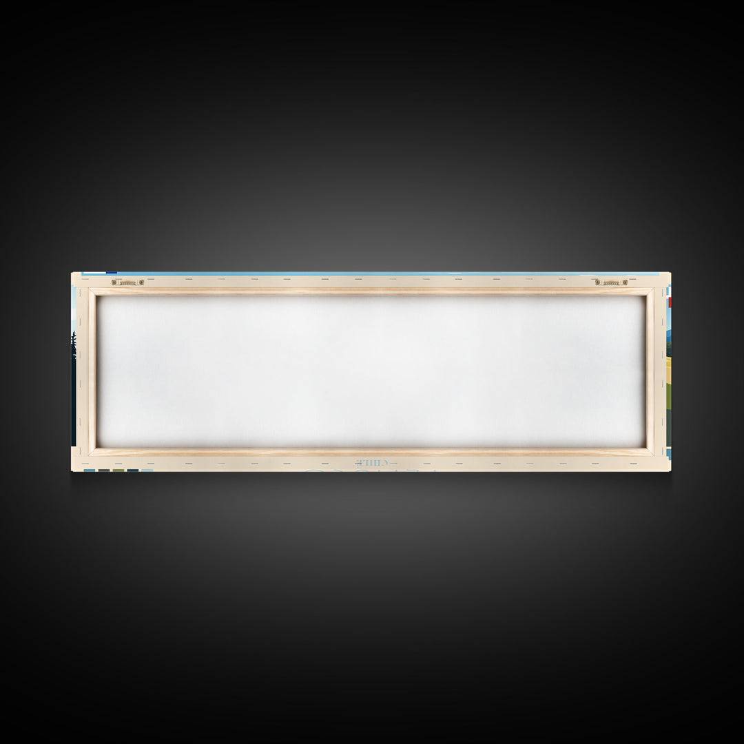 Temuco, Chile Panoramic Travel Poster Canvas Print, Temuco, Chile Painting, Chile Art, Temuco Travel Art, Living Room Painting