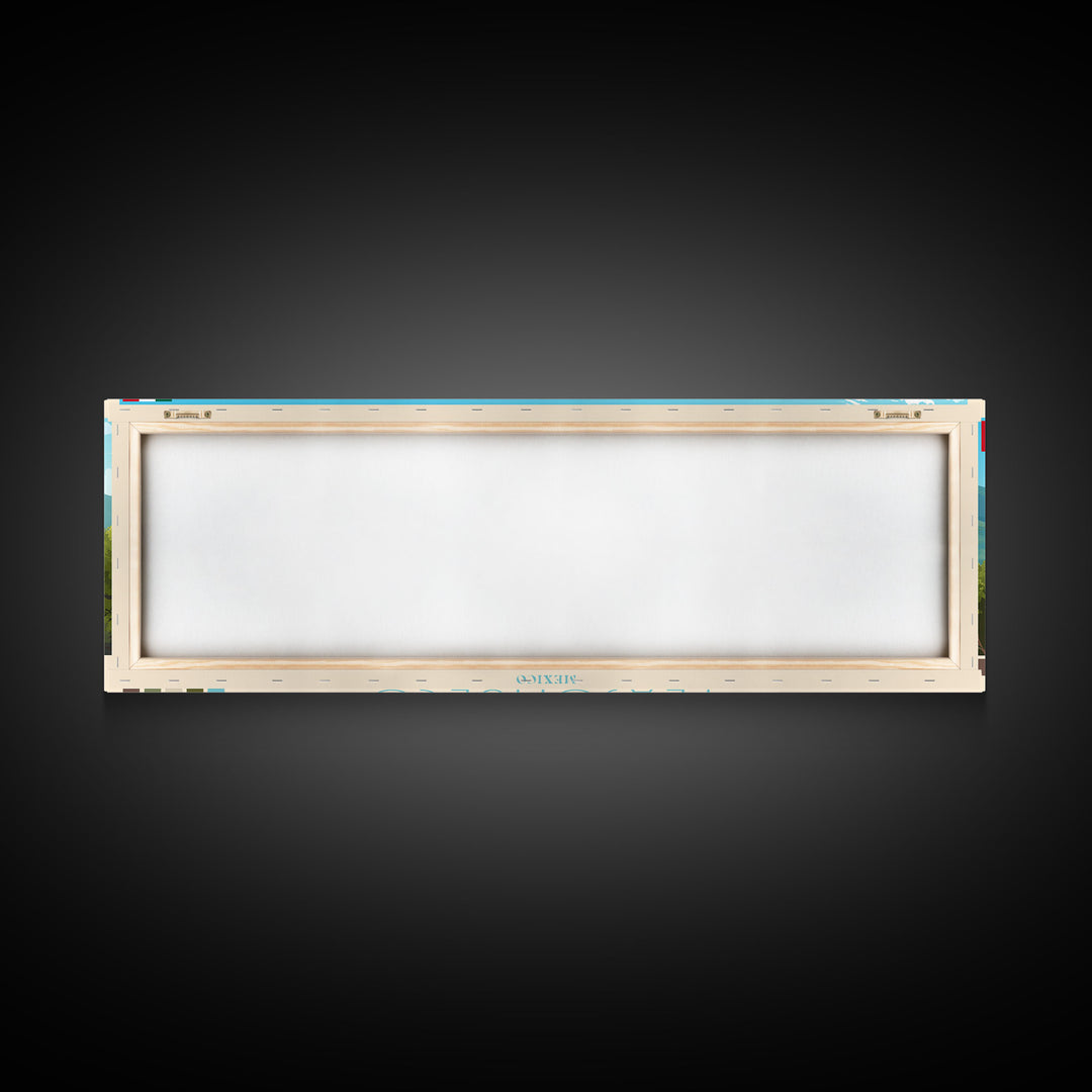 Tlajomulco, Mexico Travel Poster Panoramic Canvas Print, Tlajomulco, Mexico Painting, Mexico Art, Tlajomulco Travel Art, Guest Room Painting