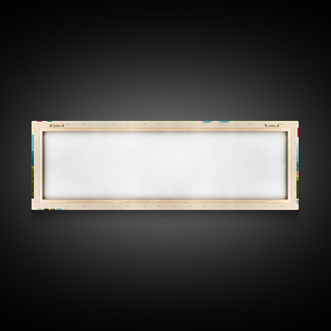 Tlalnepantla, Mexico Travel Poster Panoramic Canvas Print, Tlalnepantla, Mexico Painting, Mexico Art, Tlalnepantla Travel Art, Guest Room Painting