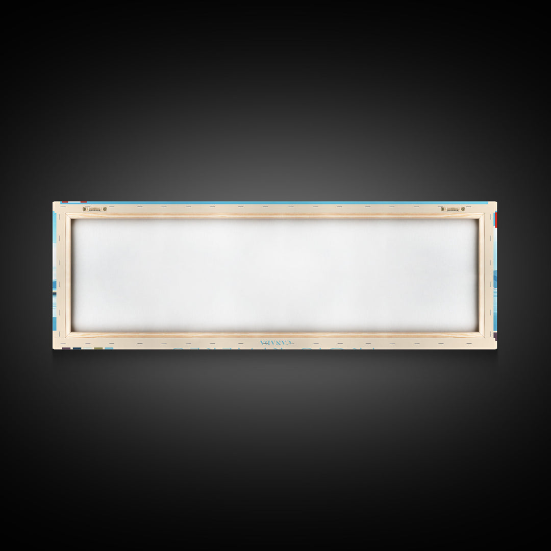 Trois-Rivieres, Canada Panoramic Travel Poster Canvas Print, Trois-Rivieres, Canada Painting, Canada Art, Trois-Rivieres Panoramic Travel Art, Travel Painting