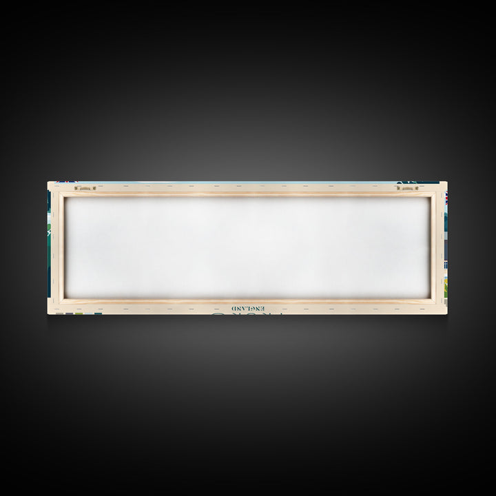 Truro, England Panoramic Travel Poster Canvas Print, Truro, England Painting, England Art, Truro Travel Art, Living Room Painting