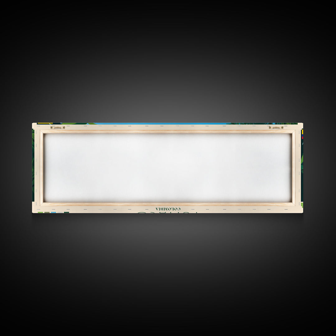 Tumaco, Colombia Panoramic Travel Poster Canvas Print, Tumaco, Colombia Painting, Colombia Art, Tumaco Panoramic Travel Art, Travel Painting