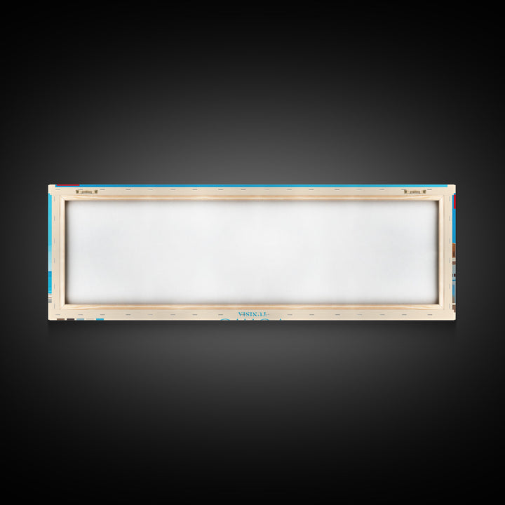 Panoramic Travel Poster Tunis, Tunisia Canvas Print, Tunis, Tunisia Painting, Tunisia Art, Tunis Travel Art, Guest Room Painting