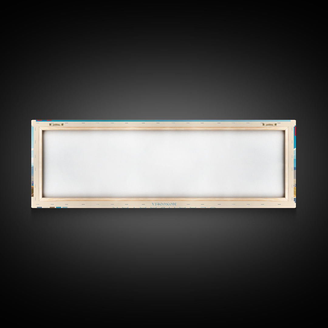 Ulaanbaatar, Mongolia Panoramic Travel Poster Canvas Print, Ulaanbaatar, Mongolia Painting, Mongolia Art, Ulaanbaatar Travel Art, Living Room Painting