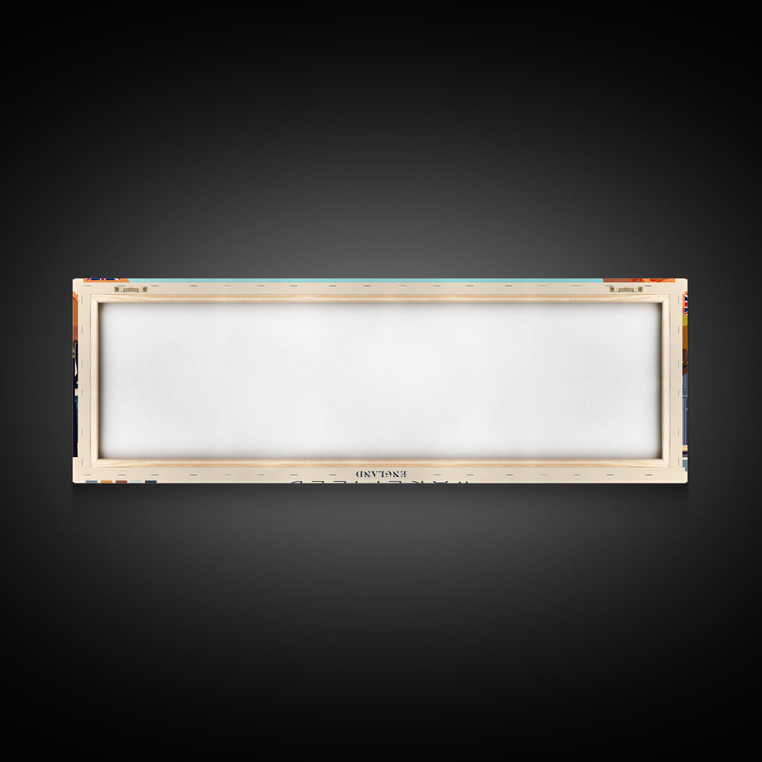 Wakefield, England Panoramic Travel Poster Canvas Print, Wakefield, England Painting, England Art, Wakefield Panoramic Travel Art, Travel Painting