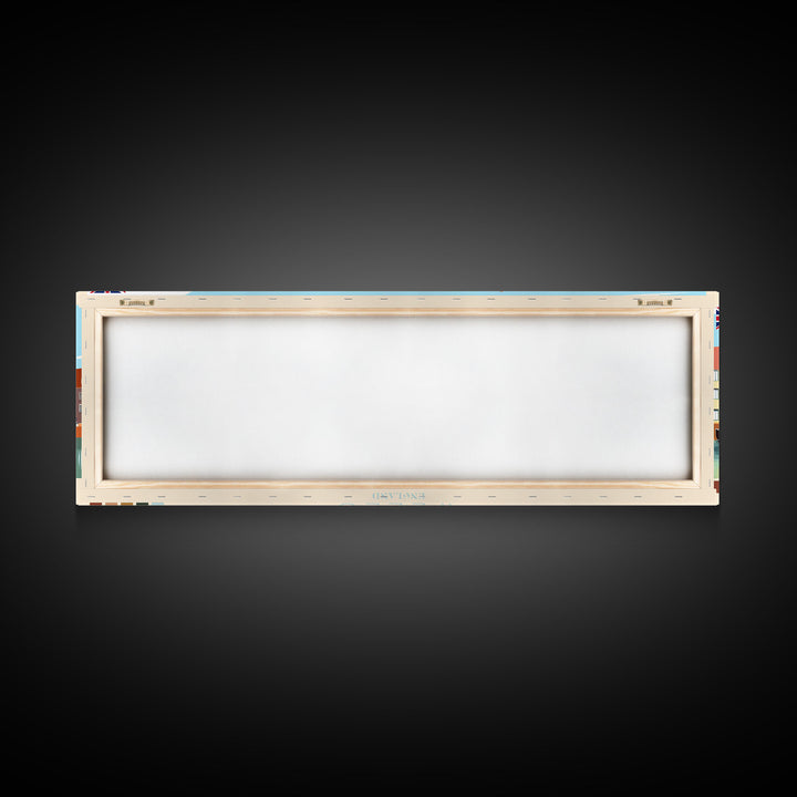 Wells, England Panoramic Travel Poster Canvas Print, Wells, England Painting, England Art, Wells Travel Art, Guest Room Painting