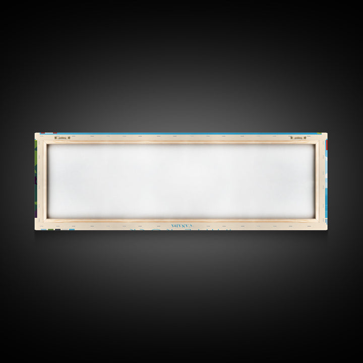 White Rock, Canada Travel Poster Panoramic Canvas Print, White Rock, Canada Painting, Canada Art, White Rock Travel Art, Guest Room Painting