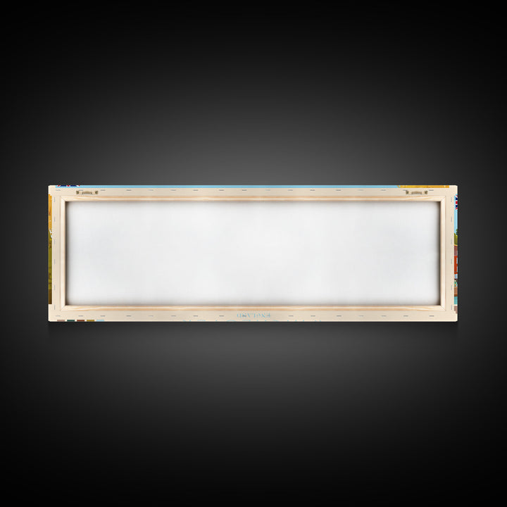 Winchester, England Travel Poster Panoramic Canvas Print, Winchester, England Painting, England Art, Winchester Travel Art, Guest Room Painting