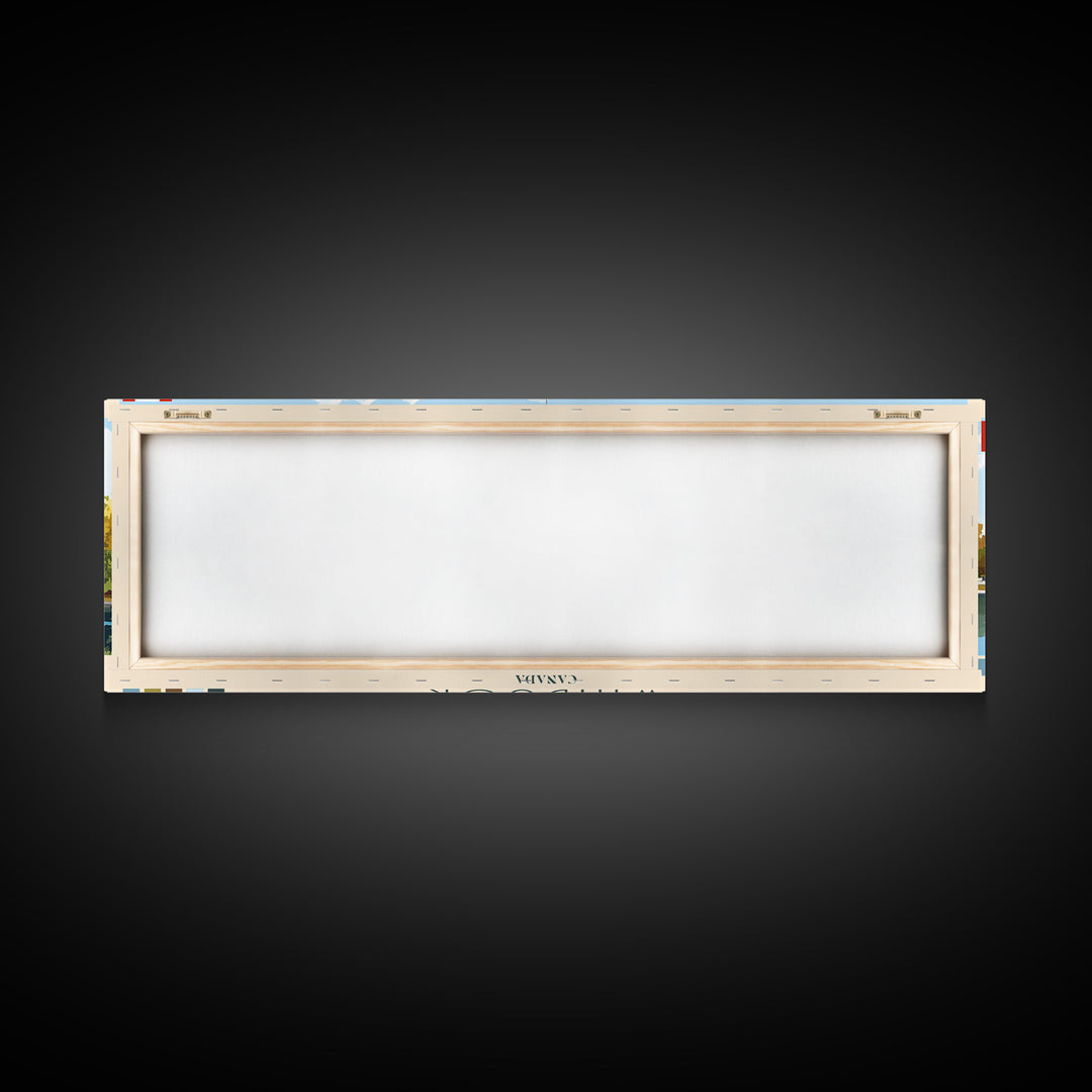 Windsor, Canada Panoramic Travel Poster Canvas Print, Windsor, Canada Painting, Canada Art, Windsor Panoramic Travel Art, Travel Painting