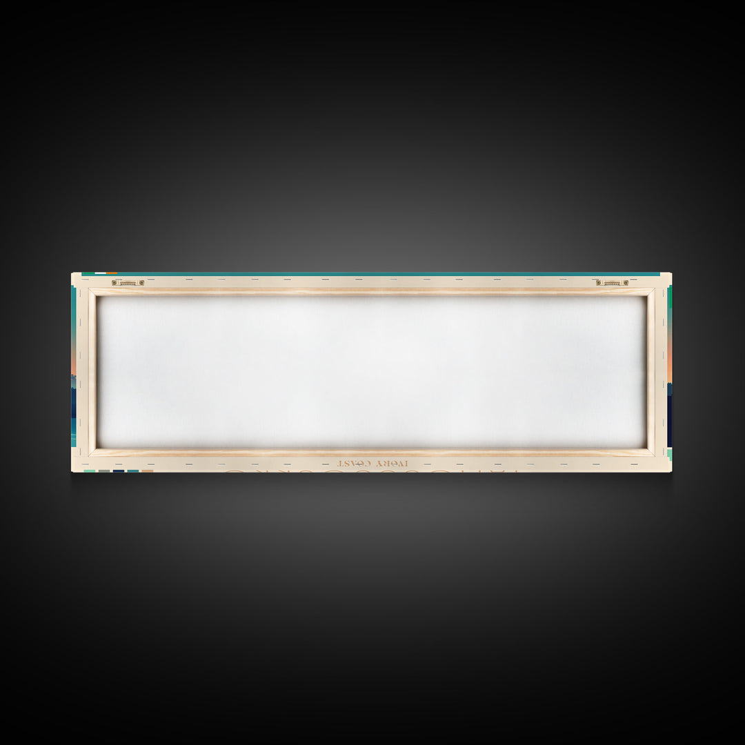 Yamoussoukro, Ivory Coast Travel Poster Panoramic Canvas Print, Yamoussoukro, Ivory Coast Painting, Ivory Coast Art, Yamoussoukro Travel Art, Guest Room Painting