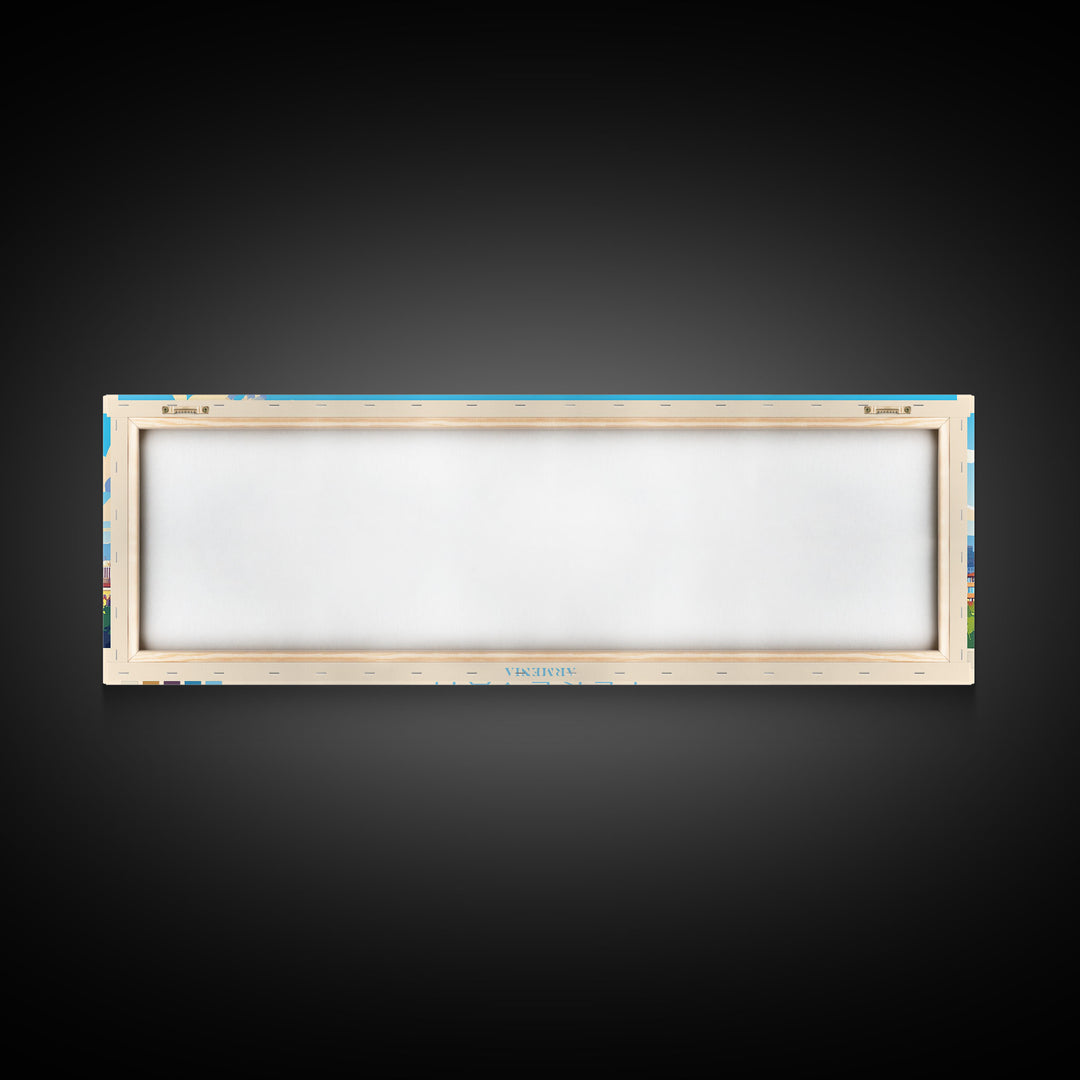 Yerevan, Armenia Panoramic Travel Poster Canvas Print, Yerevan, Armenia Painting, Armenia Art, Yerevan Travel Art, Guest Room Painting