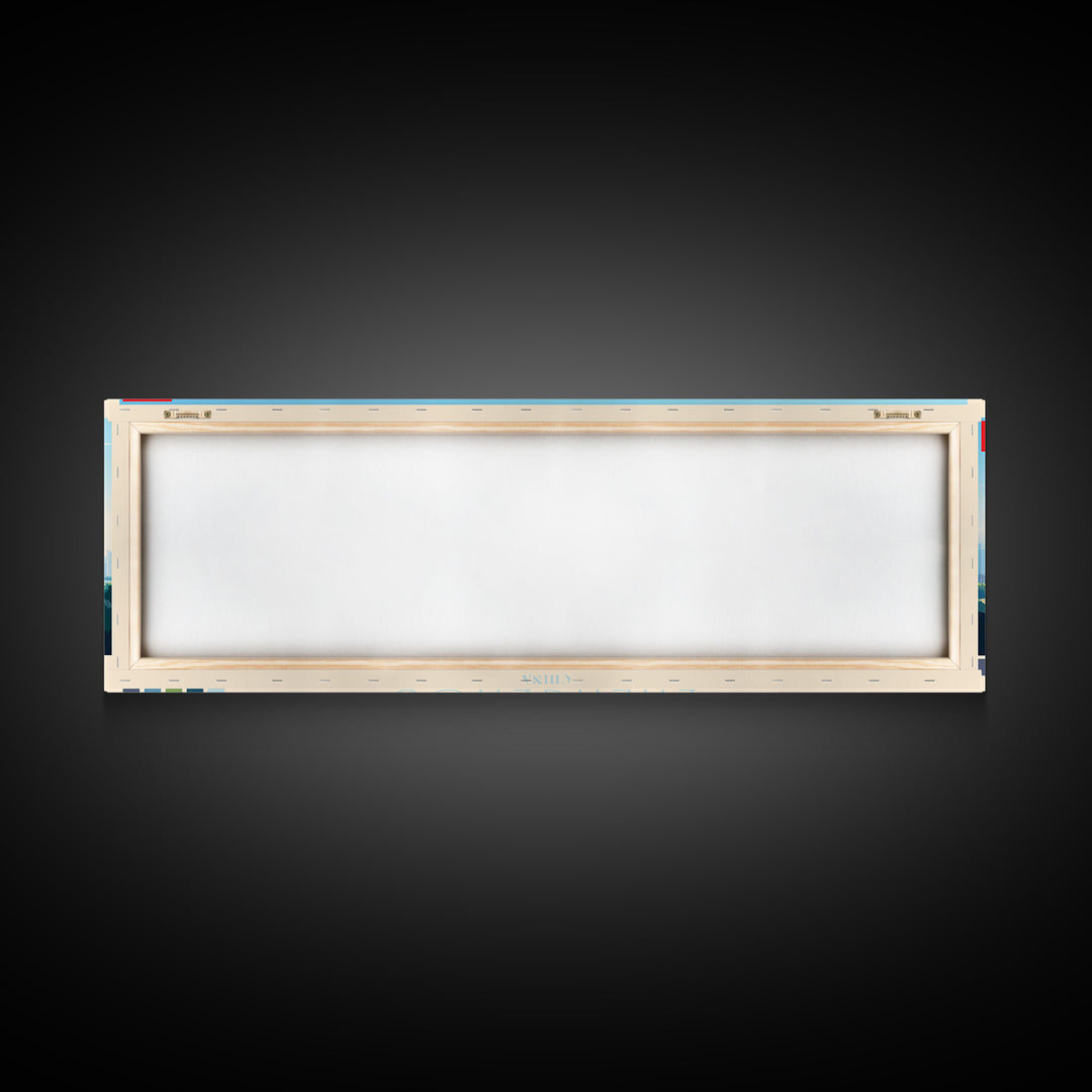 Zhengzhou, China Panoramic Travel Poster Canvas Print, Zhengzhou, China Painting, China Art, Zhengzhou Travel Art, Living Room Painting