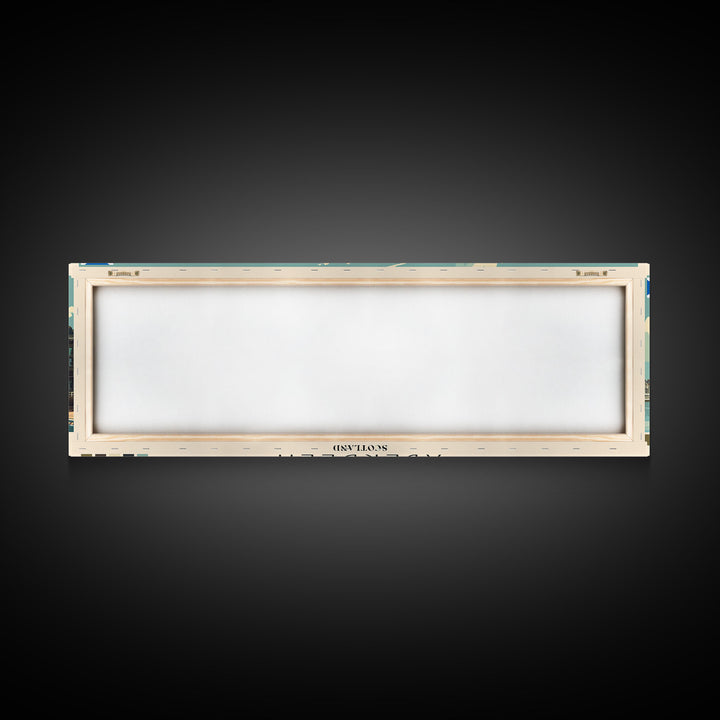 Aberdeen, Scotland Panoramic Canvas Print, Aberdeen, Scotland Painting, Scotland Art, Aberdeen Travel Poster, Travel Art, Vacation Gift