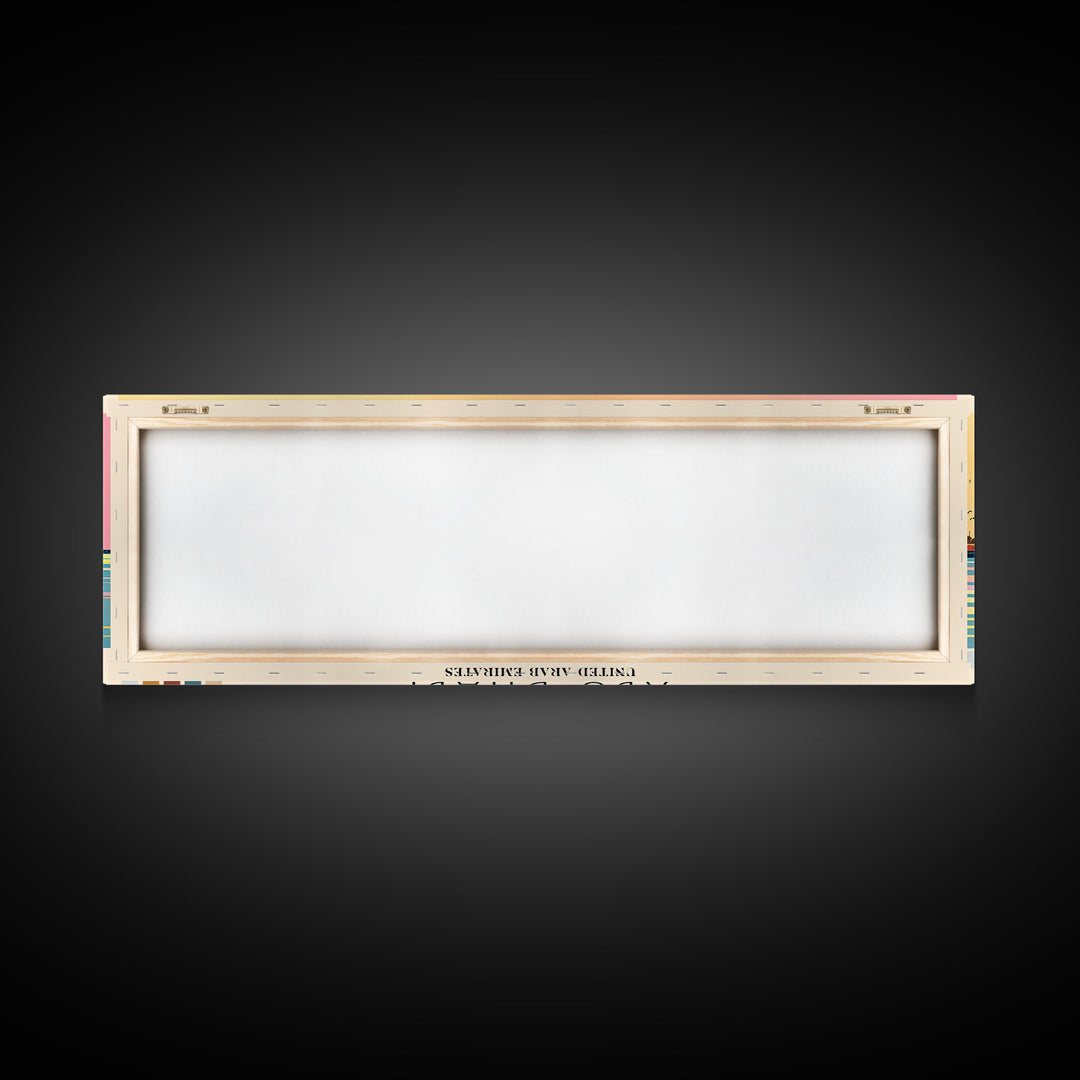 Abu Dhabi, United Arab Emirates Panoramic Canvas Print, Abu Dhabi, United Arab Emirates Painting, United Arab Emirates Art, Abu Dhabi Travel Poster, Travel Art, Housewarming Gift