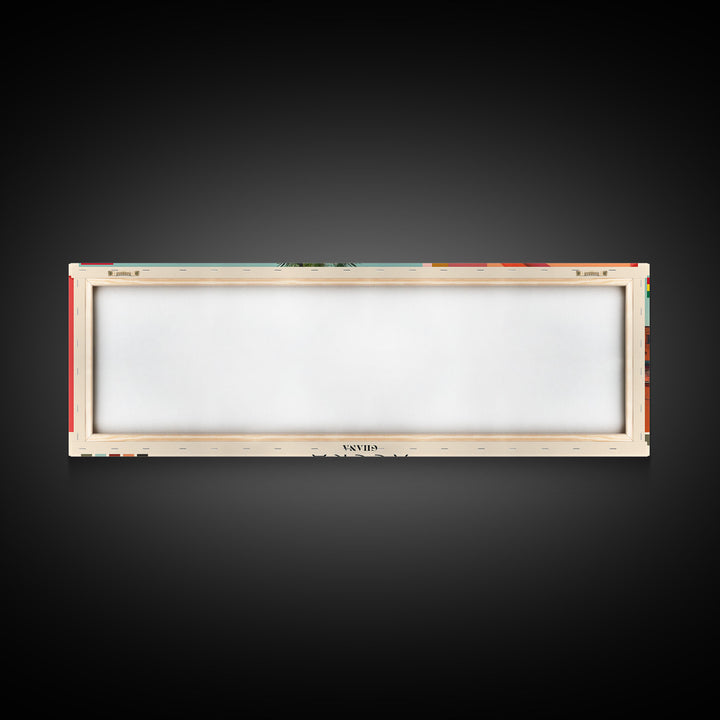 Accra, Ghana Panoramic Canvas Print, Accra, Ghana Painting, Ghana Art, Accra Travel Poster, Travel Art, Guest Room Painting