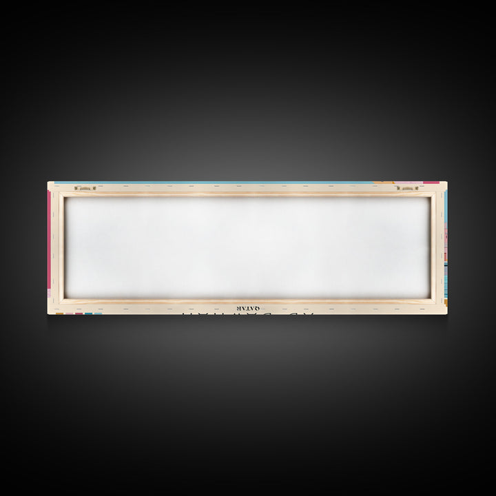 Ad-Dawhah, Qatar Panoramic Canvas Print, Ad-Dawhah, Qatar Painting, Qatar Art, Ad-Dawhah Travel Poster, Travel Art, Living Room Painting