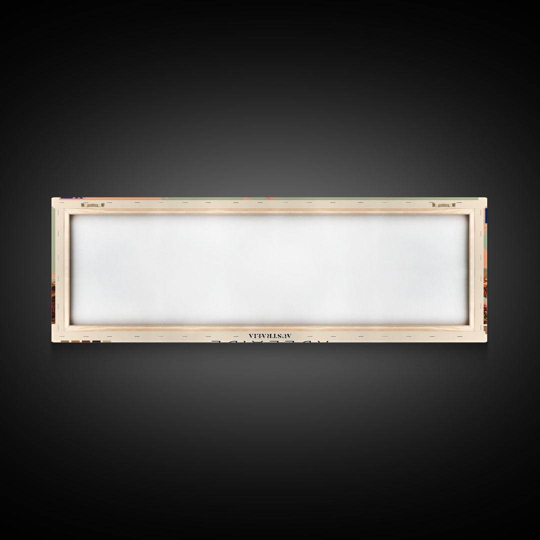Adelaide, Australia Panoramic Canvas Print, Adelaide, Australia Painting, Australia Art, Adelaide Travel Poster, Travel Art, Guest Room Painting
