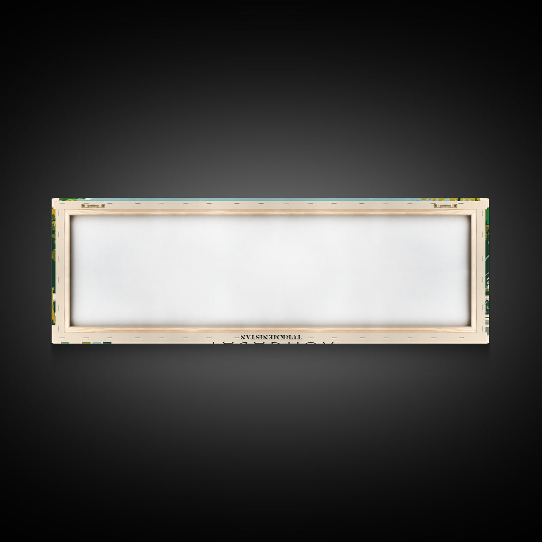 Ashgabat, Turkmenistan Panoramic Canvas Print, Ashgabat, Turkmenistan Painting, Turkmenistan Art, Ashgabat Travel Poster, Travel Art, Guest Room Painting