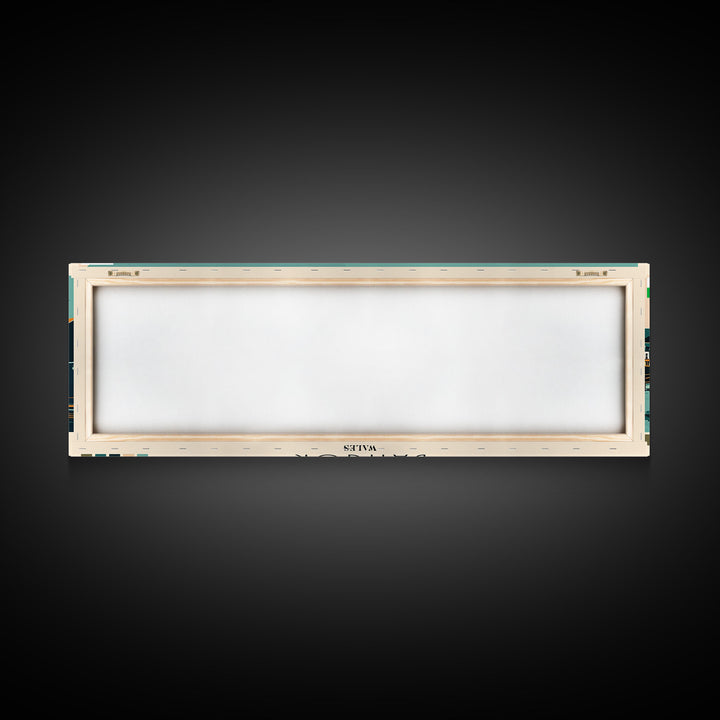 Bangor, Wales Panoramic Canvas Print, Bangor, Wales Painting, Wales Art, Bangor Travel Poster, Travel Art, Housewarming Gift