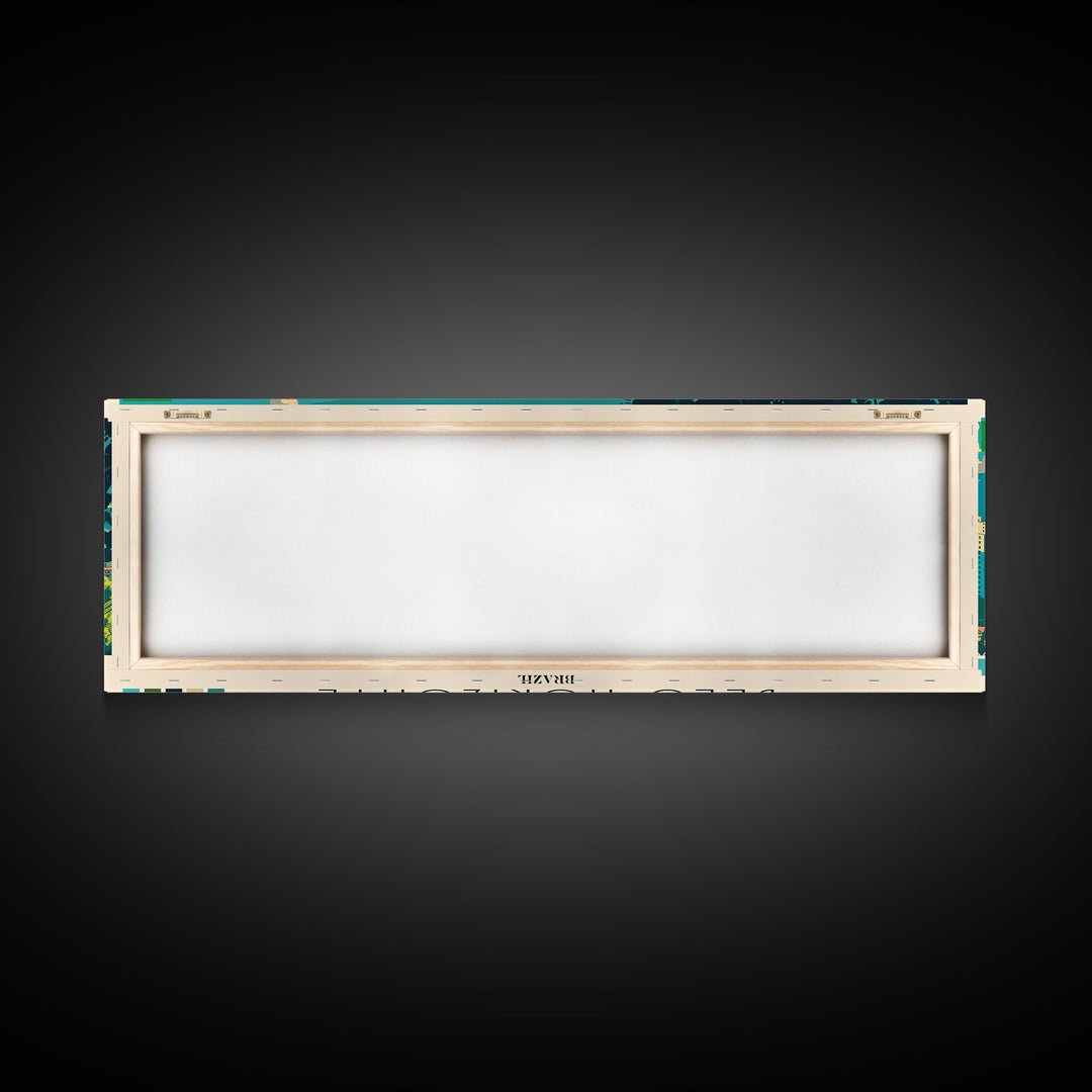 Belo Horizonte, Brazil Panoramic Canvas Print, Belo Horizonte, Brazil Painting, Brazil Art, Belo Horizonte Travel Poster, Travel Art, Guest Room Painting