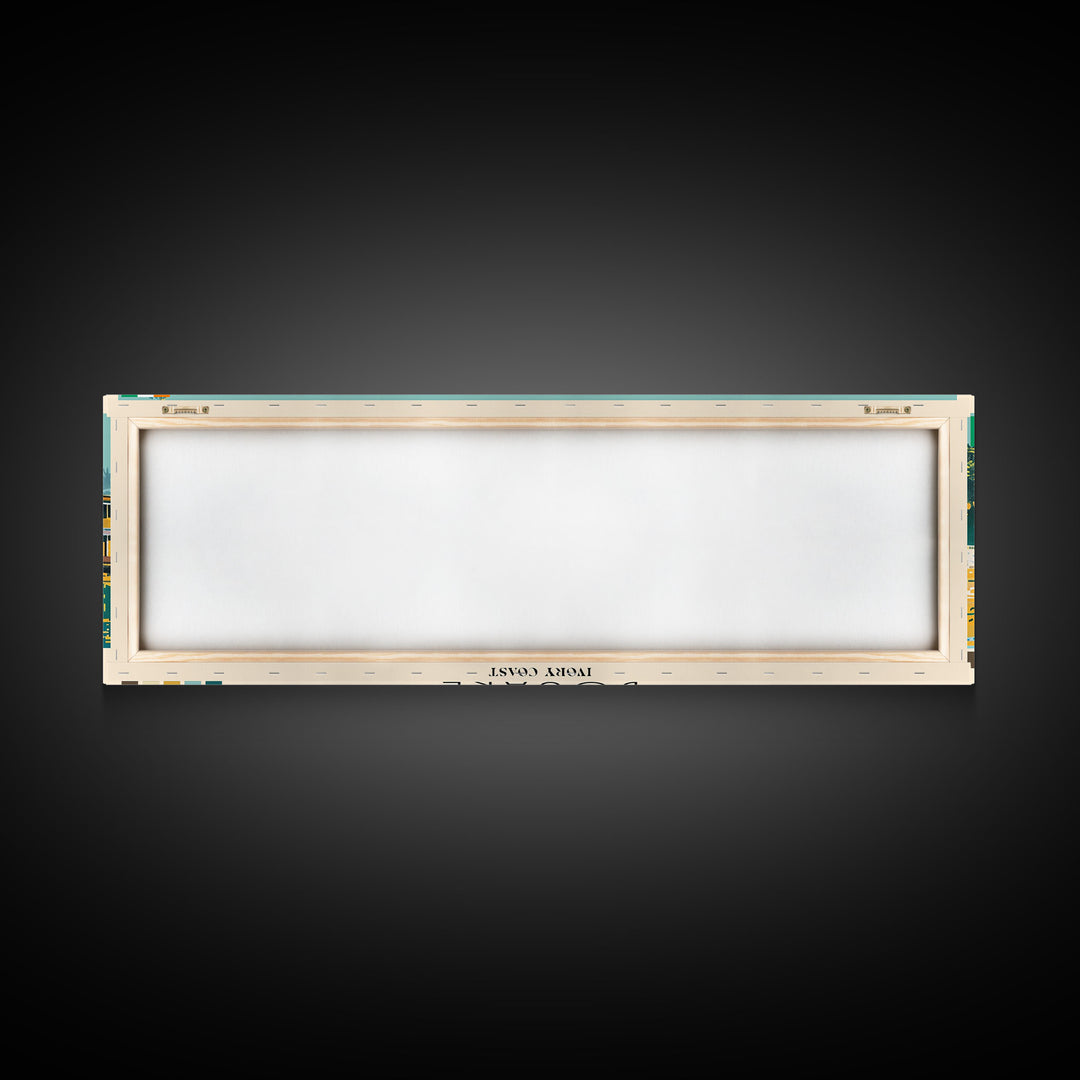 Bouake, Ivory Coast Panoramic Canvas Print, Bouake, Ivory Coast Painting, Ivory Coast Art, Bouake Travel Poster, Travel Art, Guest Room Painting