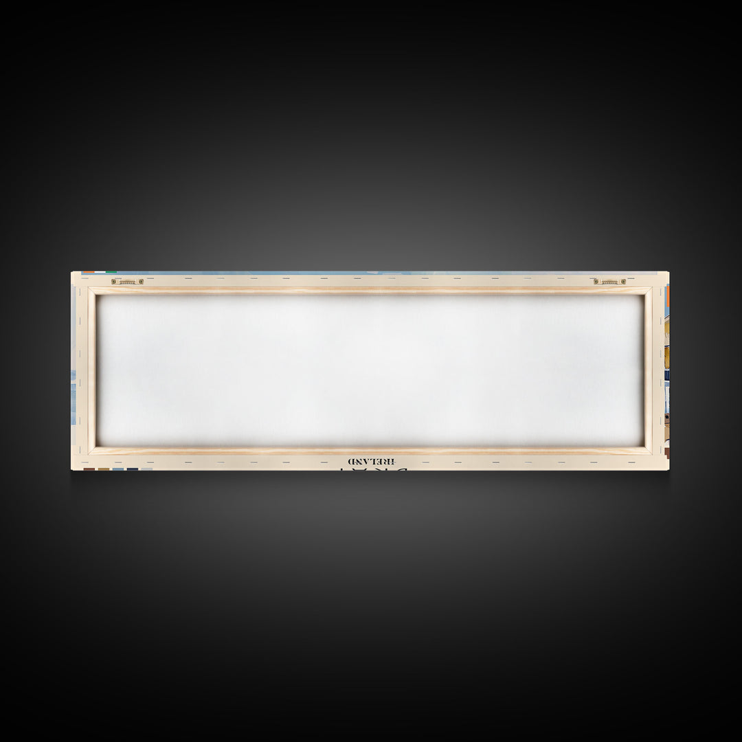 Bray, Ireland Panoramic Canvas Print, Bray, Ireland Painting, Ireland Art, Bray Travel Poster, Travel Art, Guest Room Painting