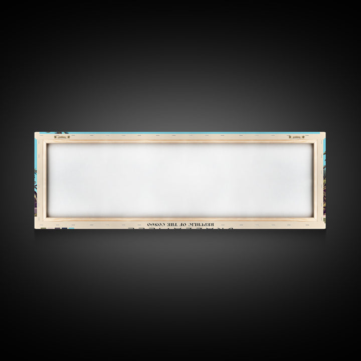 Brazzaville, Republic of the Congo Panoramic Canvas Print, Brazzaville, Republic of the Congo Painting, Republic of the Congo Art, Brazzaville Travel Poster, Travel Art, Guest Room Painting