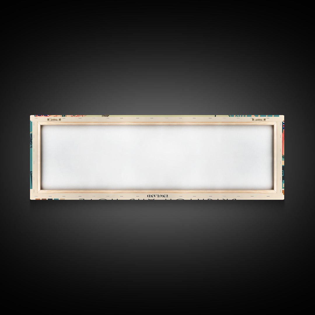 Brighton and Hove, England Panoramic Canvas Print, Brighton and Hove, England Painting, England Art, Brighton and Hove Travel Poster, Travel Art, Vacation Gift