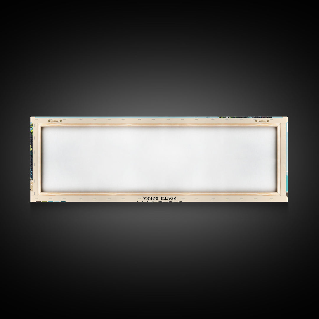 Busan, South Korea Panoramic Canvas Print, Busan, South Korea Painting, South Korea Art, Busan Travel Poster, Travel Art, Guest Room Painting