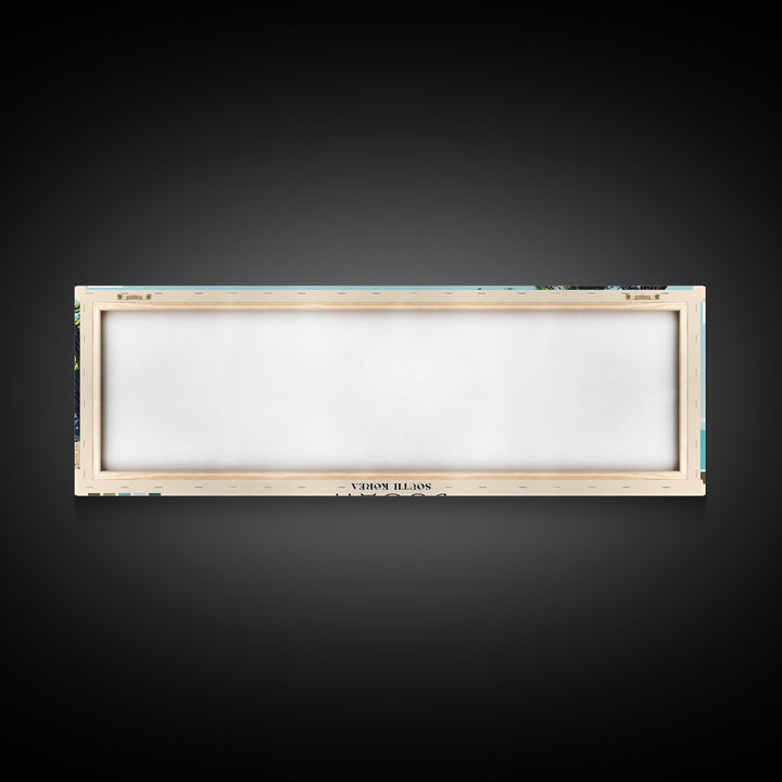 Busan, South Korea Panoramic Canvas Print, Busan, South Korea Painting, South Korea Art, Busan Travel Poster, Travel Art, Guest Room Painting