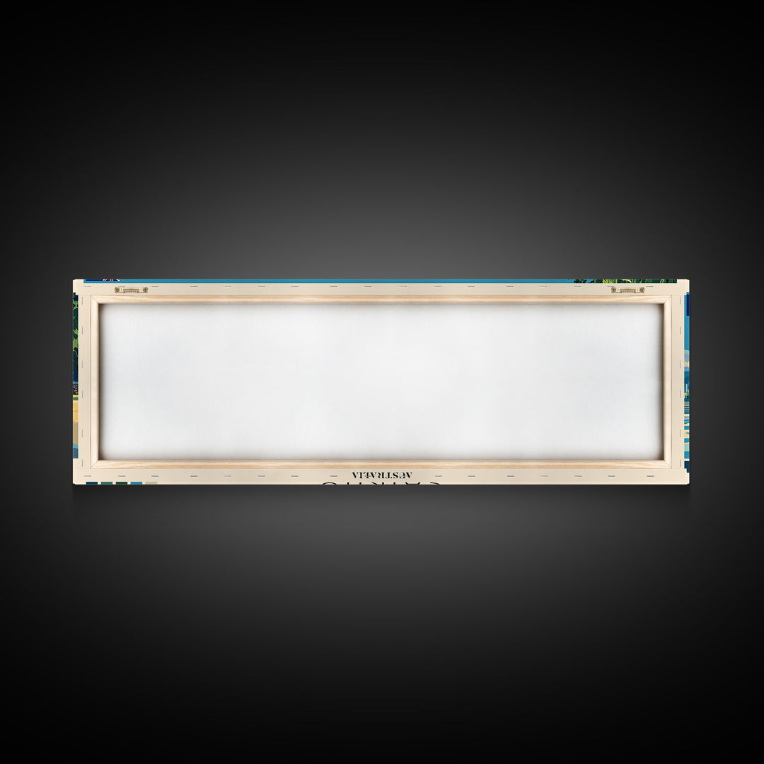 Cairns, Australia Panoramic Canvas Print, Cairns, Australia Painting, Australia Art, Cairns Travel Poster, Travel Art, Living Room Painting